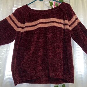 magenta and pink soft knit sweater